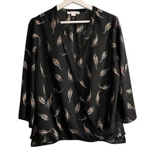 Cooper & Ella | Black Longsleeve Whimsical Blouse Size XL